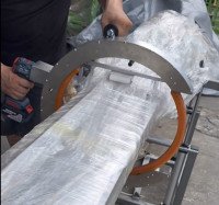 Powered Handhållen Orbital Wrapper | Bärbar Stretch Film Maskin for Pipes, Lumber & Long Products HROW-450 - Tejplindningsmaskin