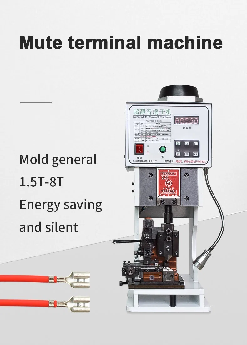 Kabelterminalkrimpmaskin, klemmmaskin, U-formad kabelklemmmaskin