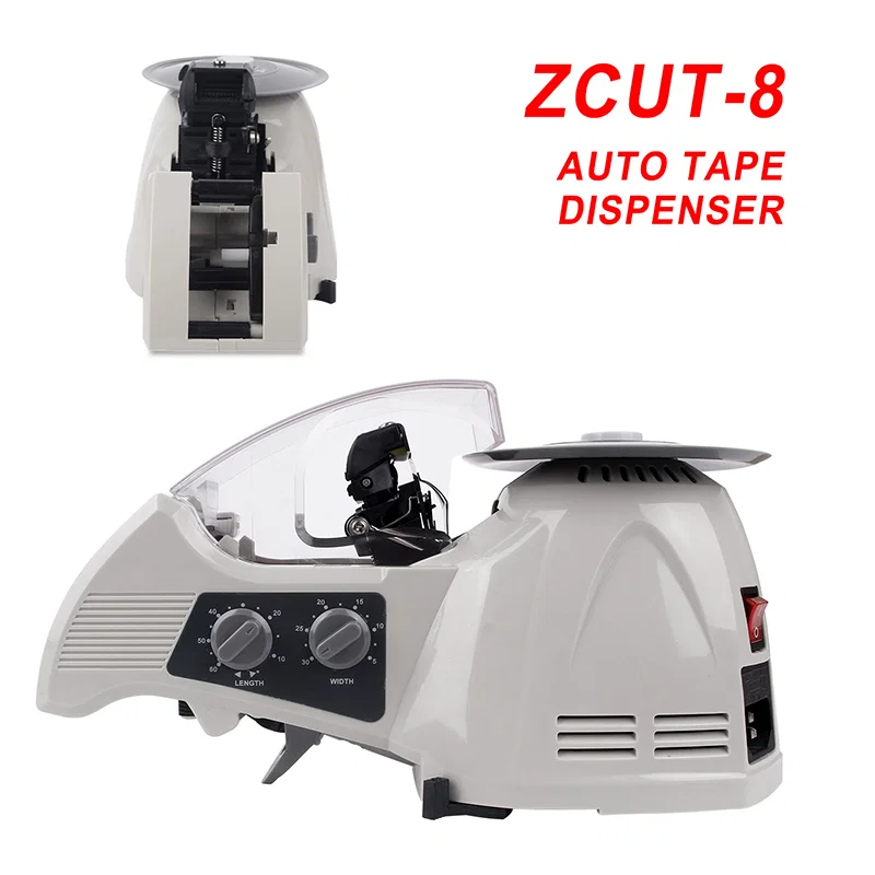 3-25 mm bredd skrivbordstejsdispenser Elektronisk tejpdispenser skärmaskin Karusell Automatisk tejpdispenser ZCUT-8, automatisk tejpdispenser, gummitejpdispenser, tejpdispenser