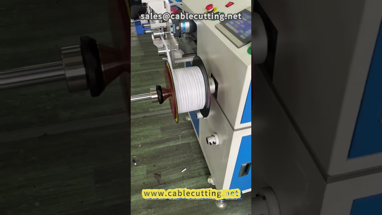 Effektiv upprullning av flatkabel – 100 meter med automatisk maskin #upprullningsmaskin #kabeltillverkning