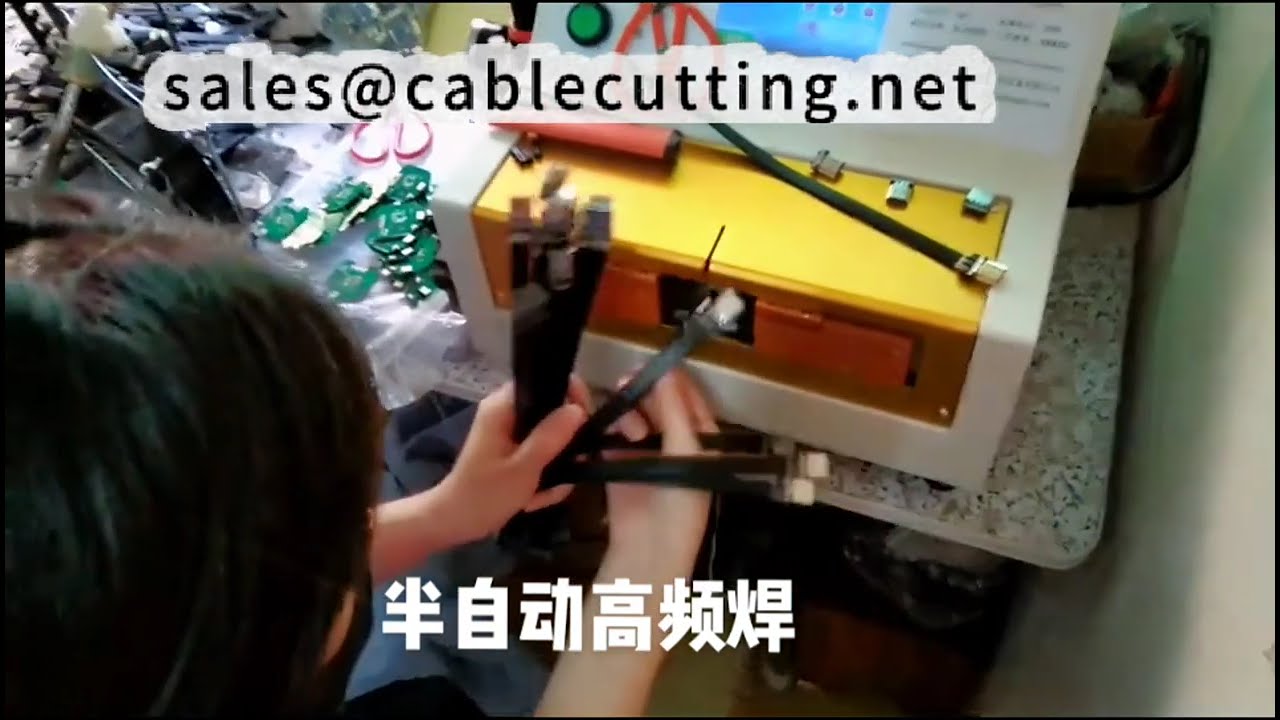 Complete HDMI Cable Processing Line for Cut, Strip, Laser Foil Cut, Sort, and Solder