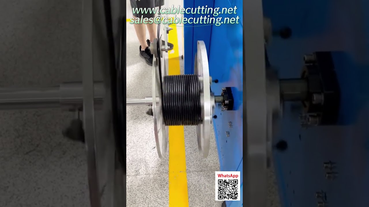 Large Diameter Cable Winder  Auto Meter, Cut & Traverse for Power Cables