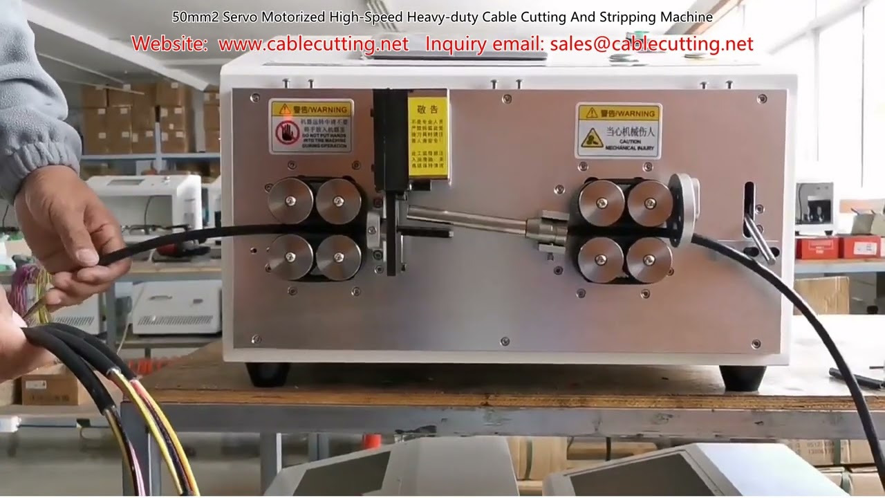 50mm2 Servo Motorized High Speed Heavy duty Cable Cutting And Stripping Machine