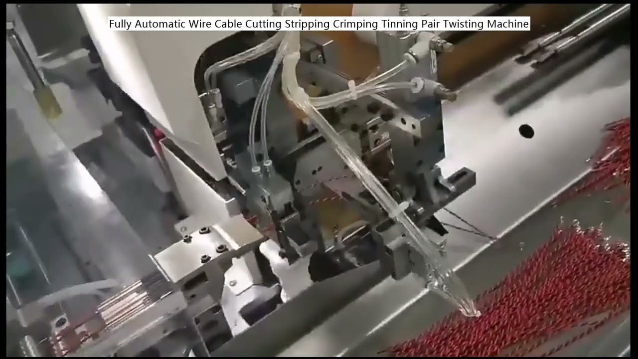 Helautomatisk kabelbearbetningsmaskin – klippning, avisolering, crimpning, förtinning & tvinnning