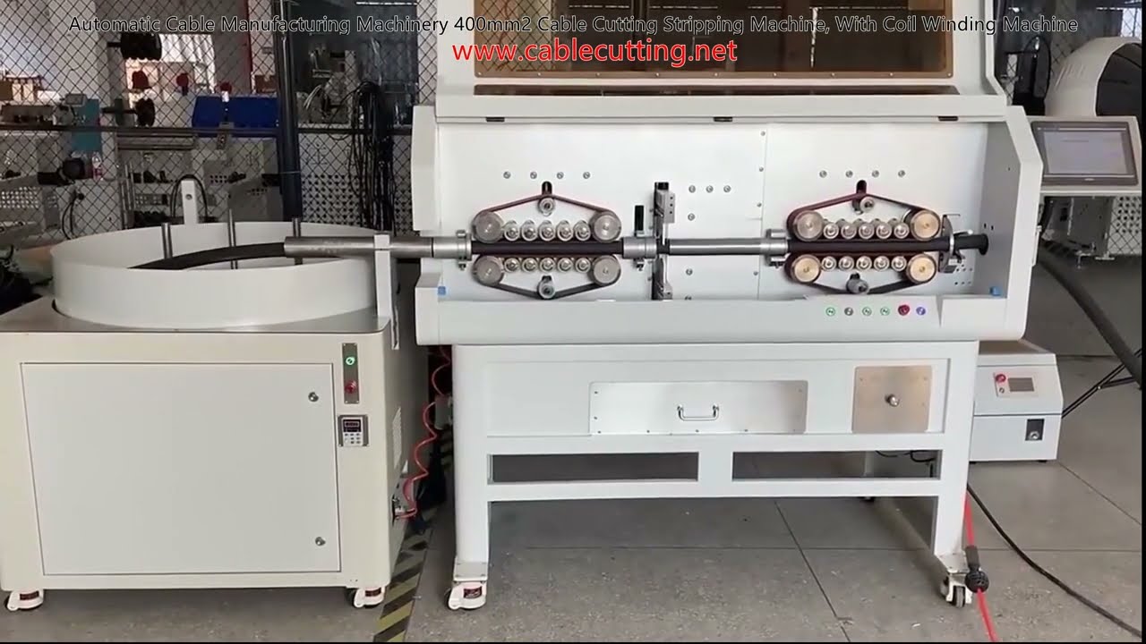 Automatisk kabeltillverkningsmaskin - 400mm² kapning, avisolering och upprullning